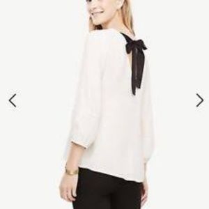 Ann Taylor Blouse with Ribbon Tie